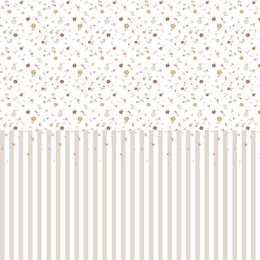 Boho Meadow and Stripes Wallpaper