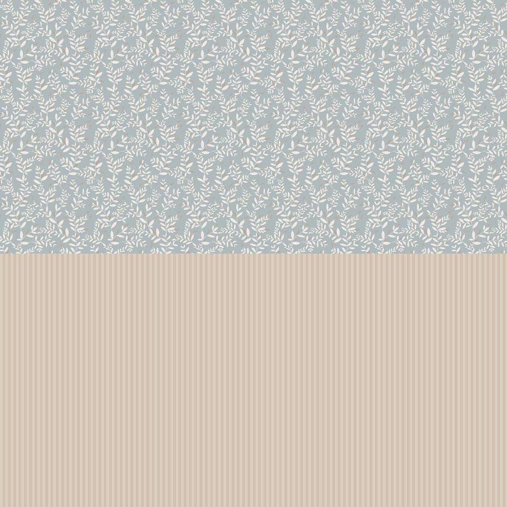Delicate Twigs with Blue and Beige Wallpaper