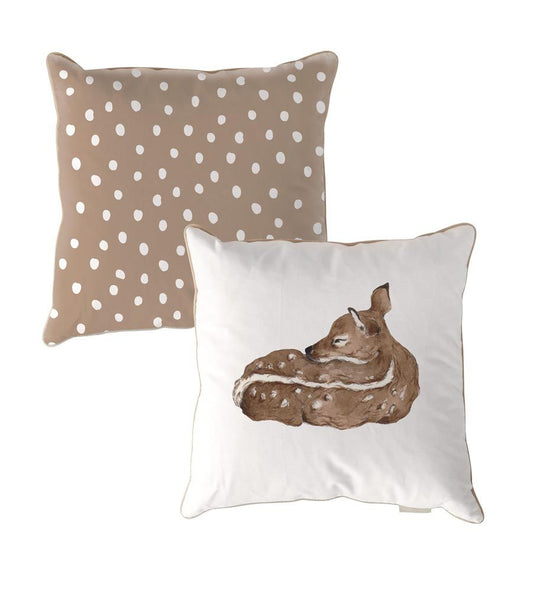 Deer Irregular Dots Brown Cushion