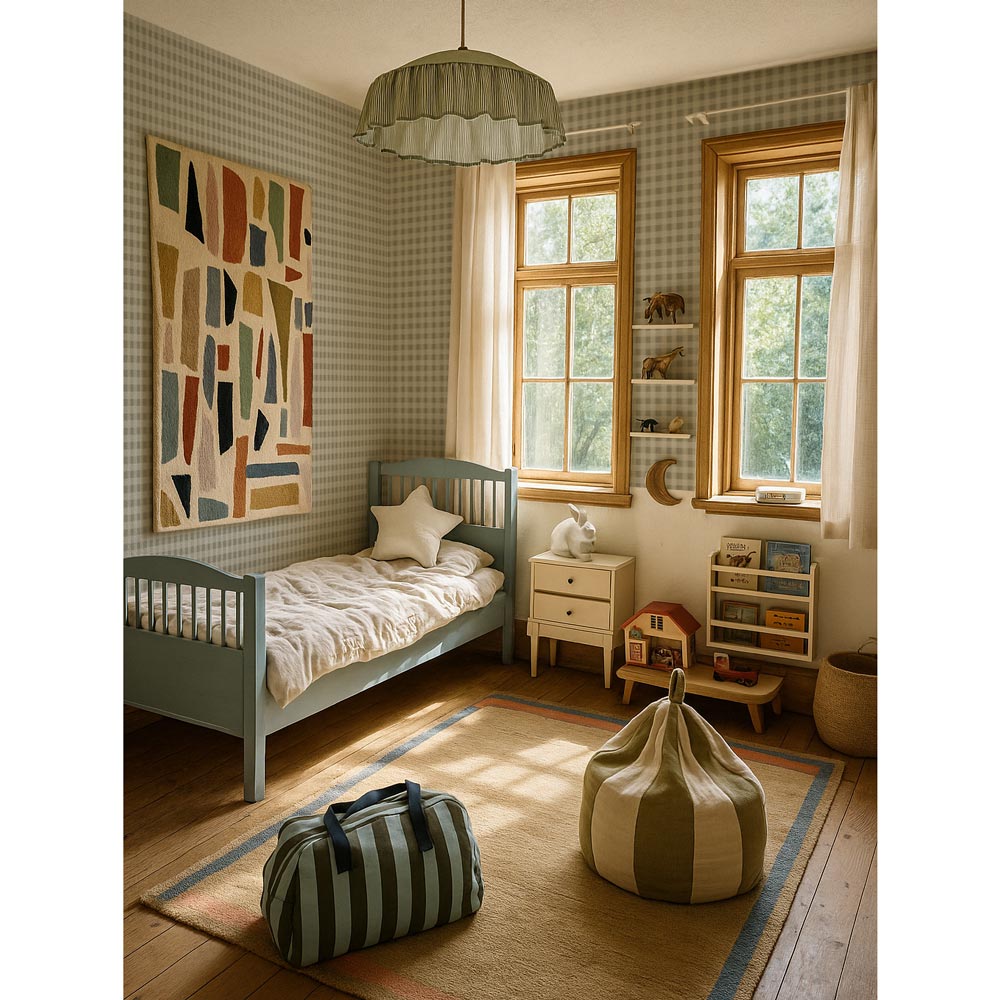 Check minimini blue dark green Wallpaper