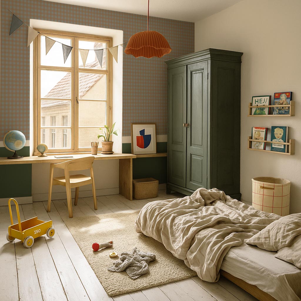 Check minimini brown blue Wallpaper