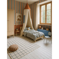 Stripes blue beige Wallpaper