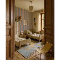 Stripes blue beige Upside down Wallpaper