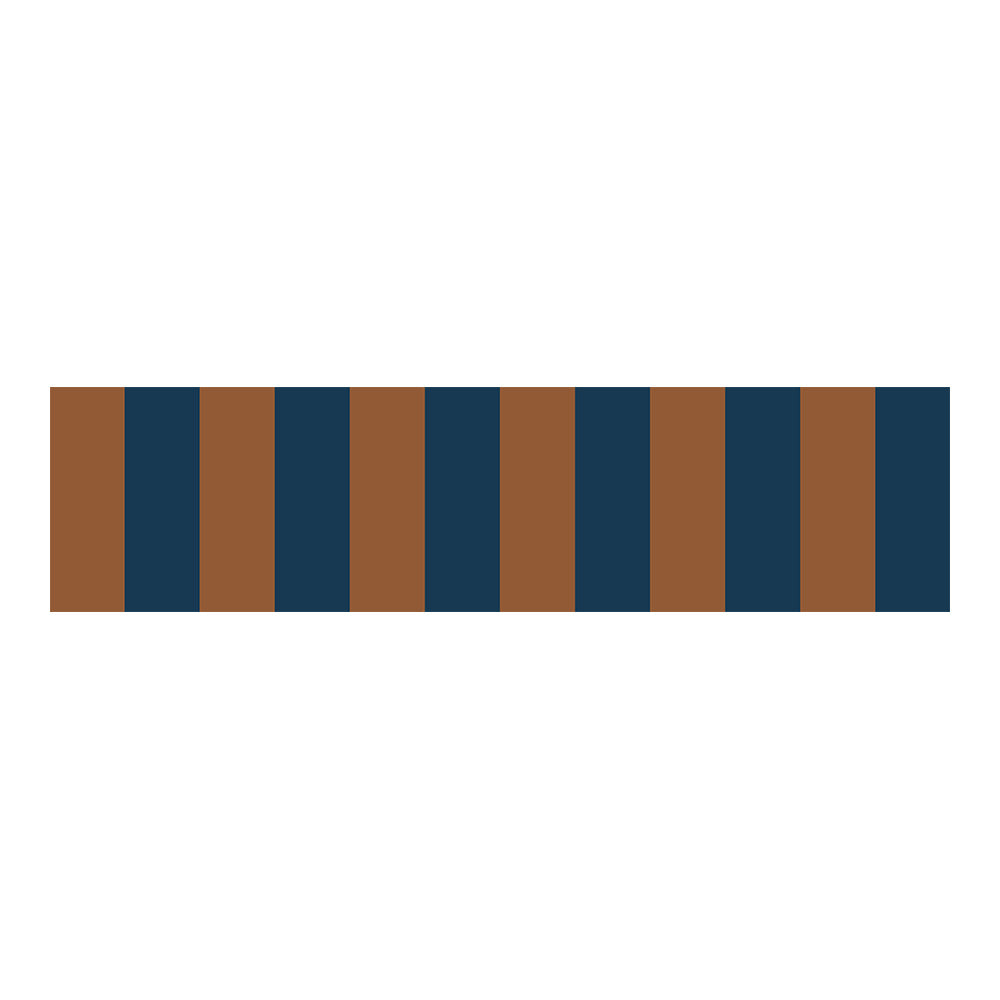 Border Nostalgia Navy Blue Brown