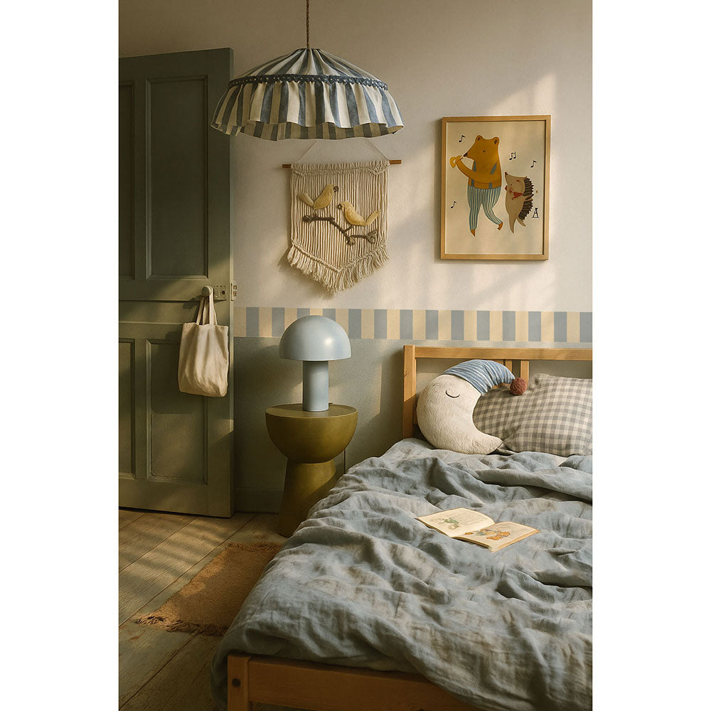 Border Nostalgia Beige Blue Pastel