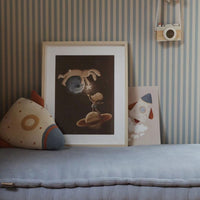 Simple Vintage Stripes Beige Blue Wallpaper