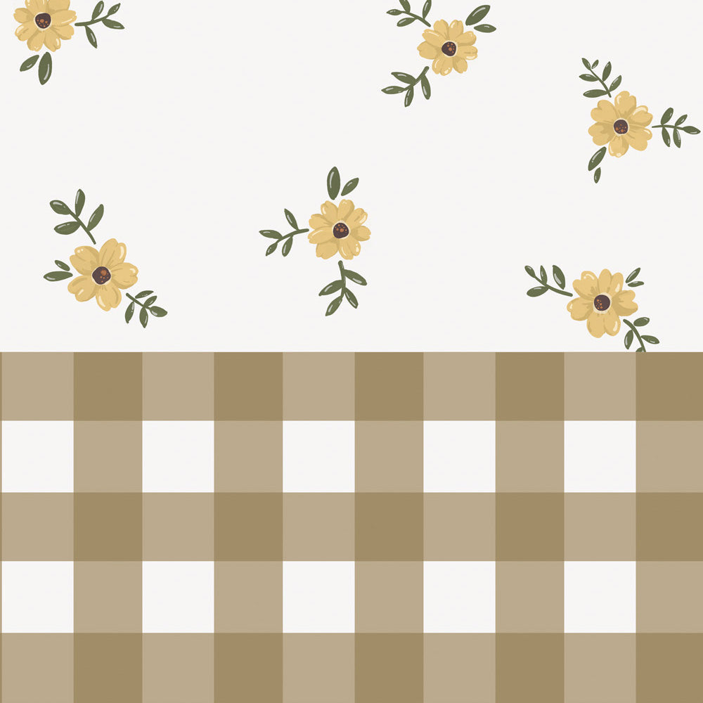 Rustic Garden White Wallpaper Sample