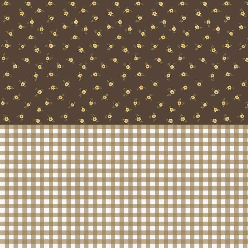 Rustic Garden Brown Wallpaper Sample
