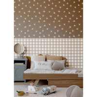 Rustic Garden Brown Wallpaper Sample