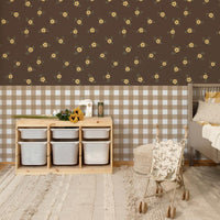 Rustic Garden Brown Wallpaper Sample