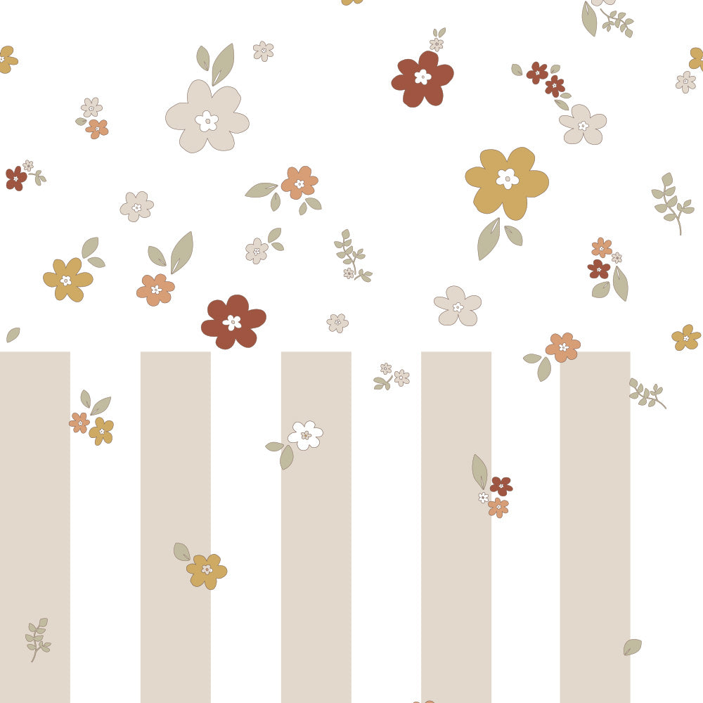 Boho Meadow and Stripes Wallpaper Sample