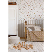 Boho Meadow and Stripes Wallpaper