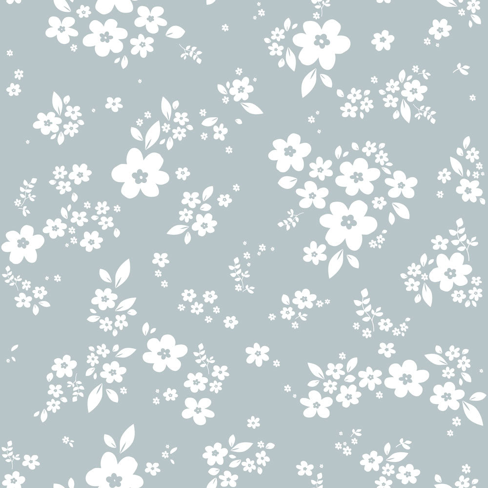 Lace Meadow Blue Wallpaper Sample