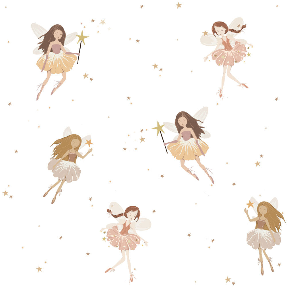 Fairies White Wallpaper Sample