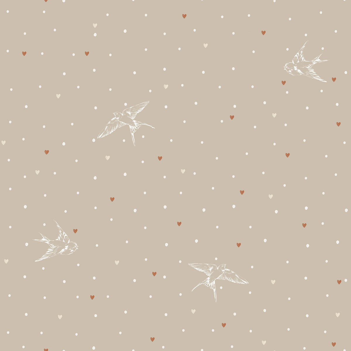 Swallows on beige Wallpaper