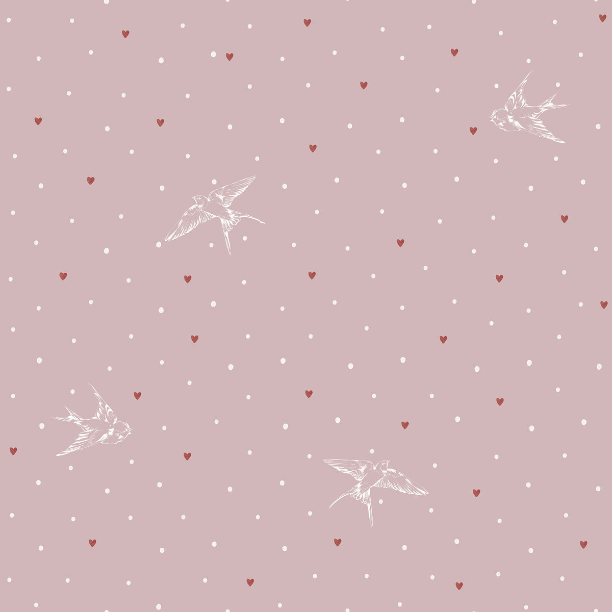 Swallows on pink Wallpaper