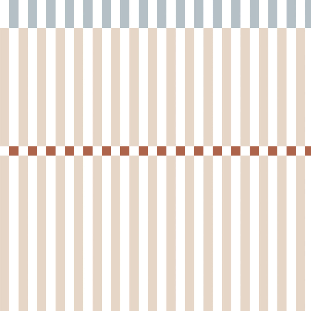 Stripes nostalgia beige blue Wallpaper