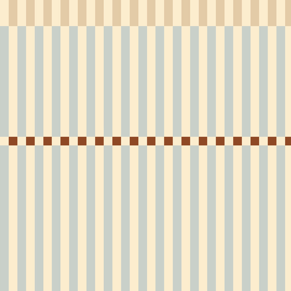 Stripes nostalgia beige blue vintage Wallpaper