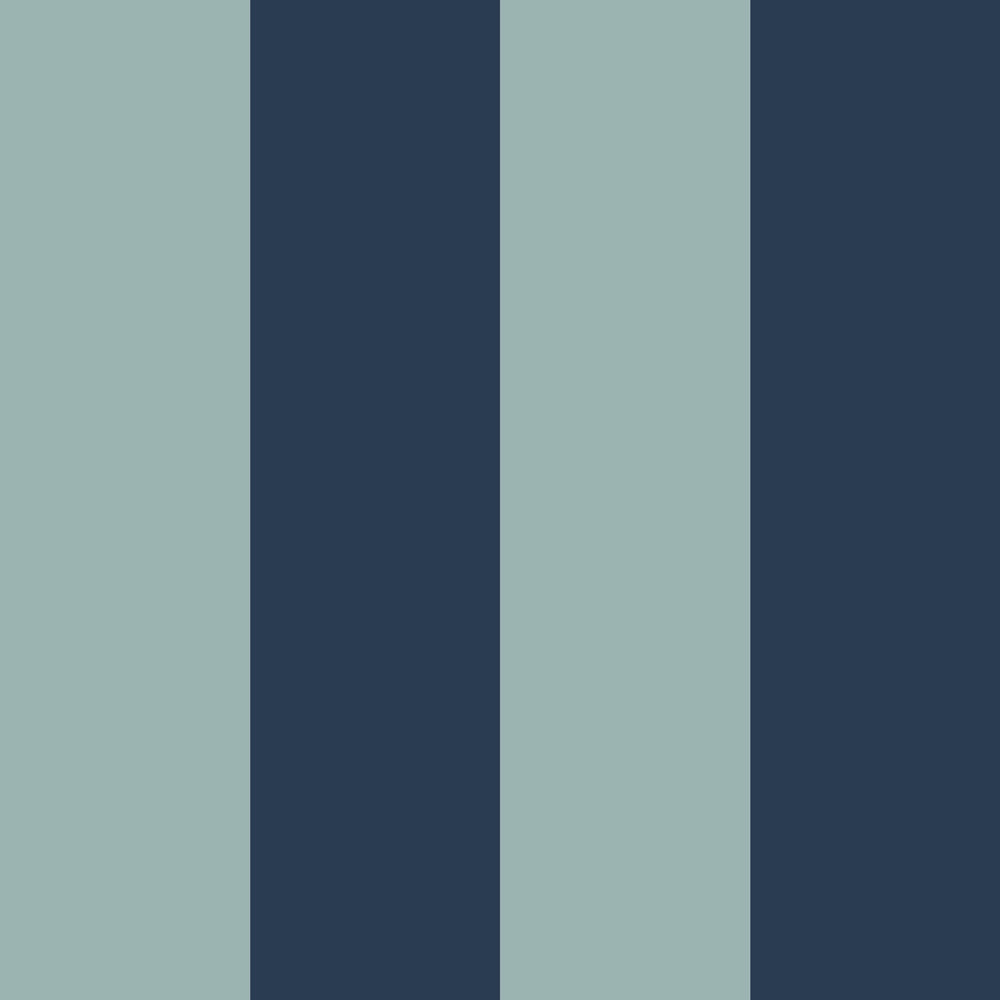 Wide stripes 2 shades of blue Wallpaper