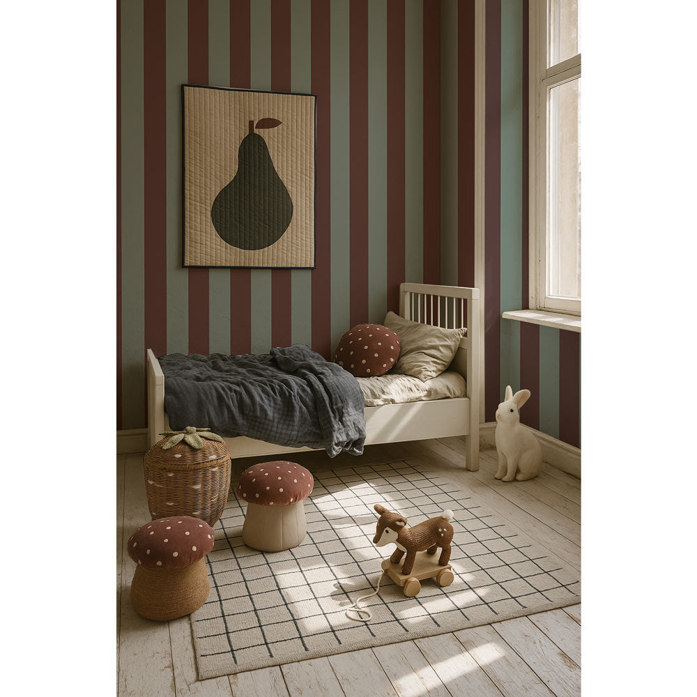 Wide stripes classy brown and mint Wallpaper