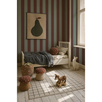 Wide stripes classy brown and mint Wallpaper