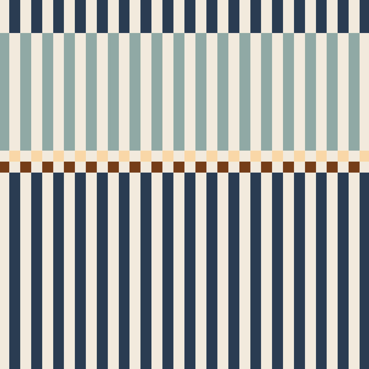Stripes happy 2 colours navy blue and mint Wallpaper