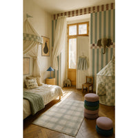 Stripes happy green and cherry Wallpaper