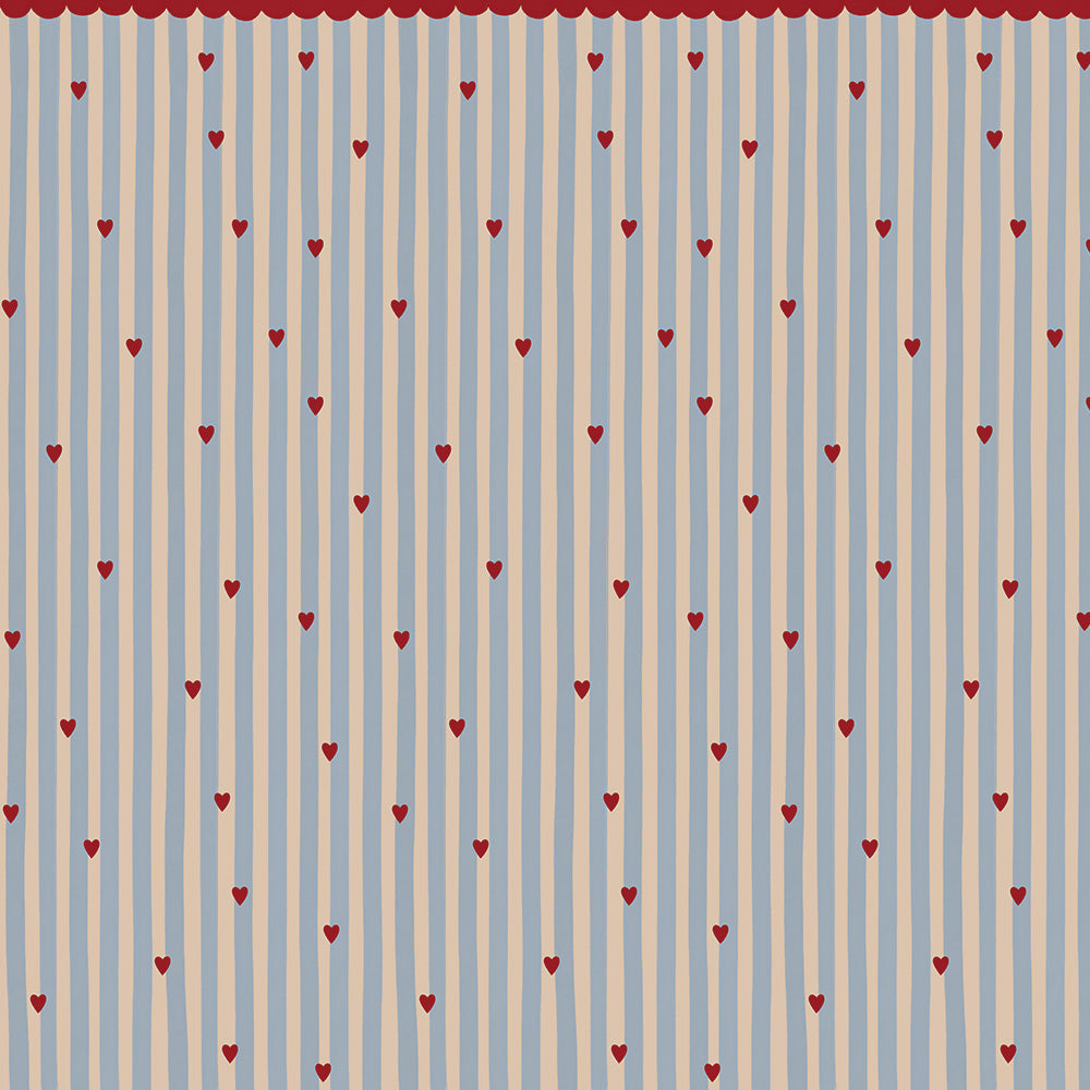 French hearts stripes Wallpaper