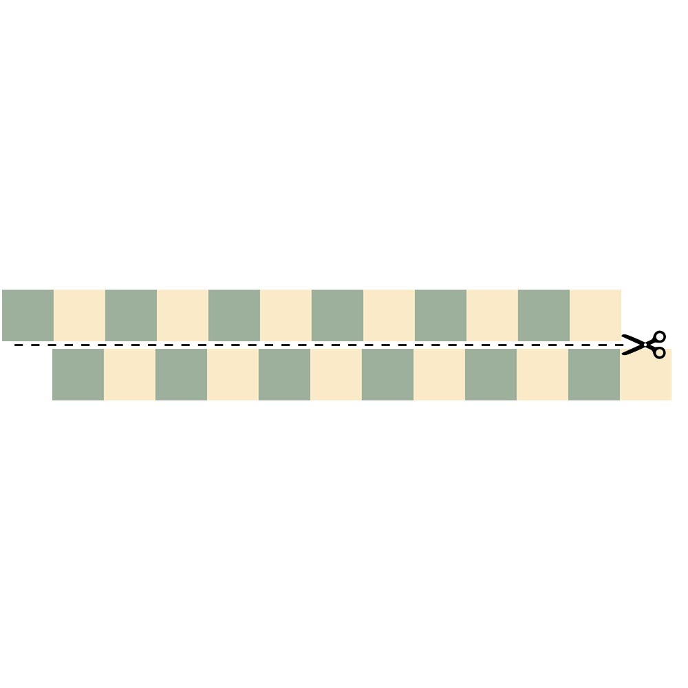 Border Slim Cream Green