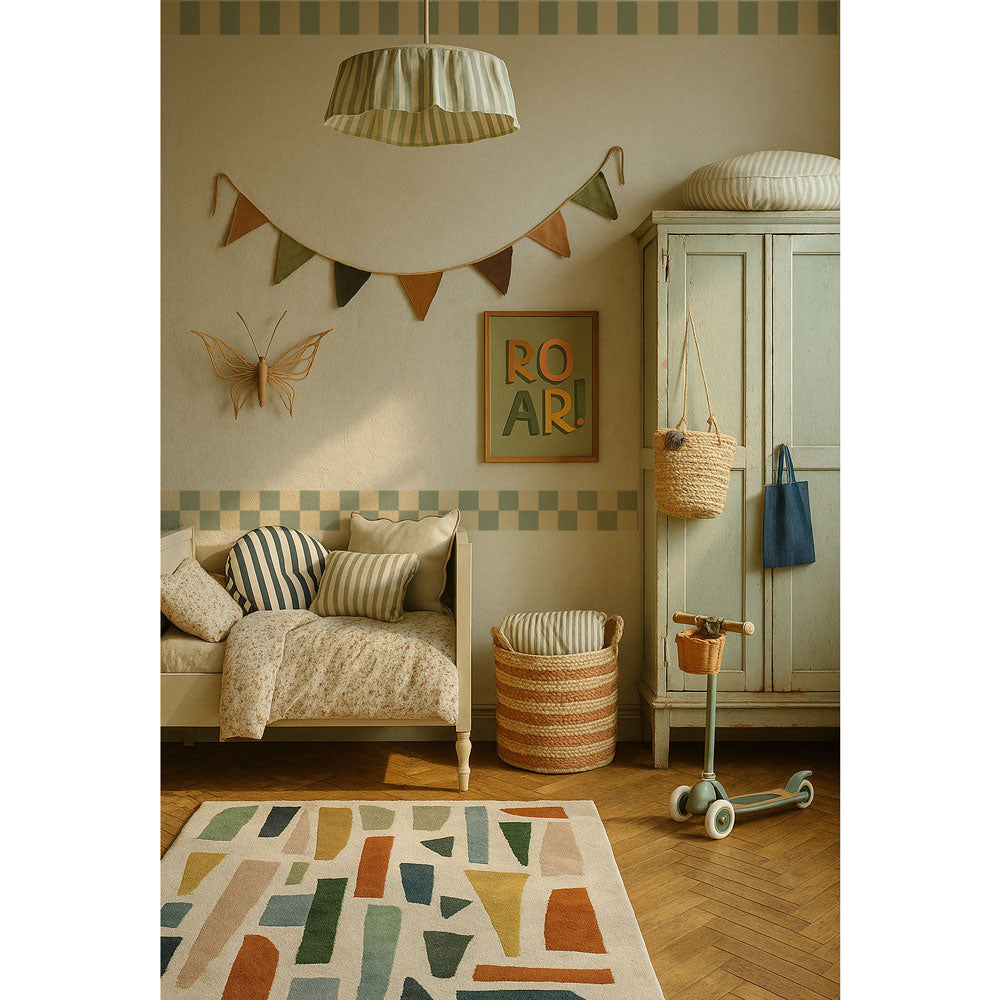 Border Slim Cream Green
