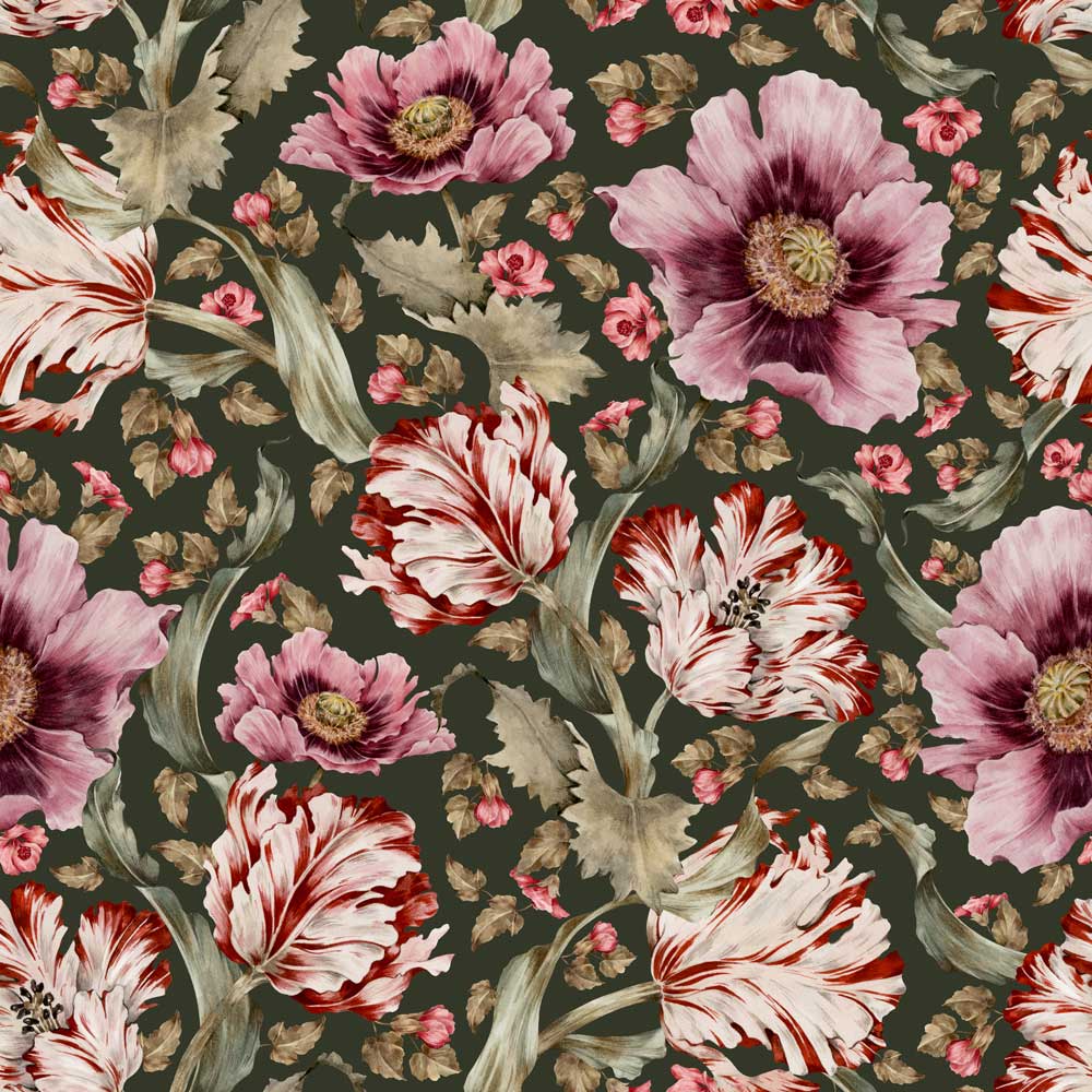 Strong decor with tulips Wallpaper Sample
