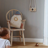 Simple Vintage Stripes Beige Blue Wallpaper