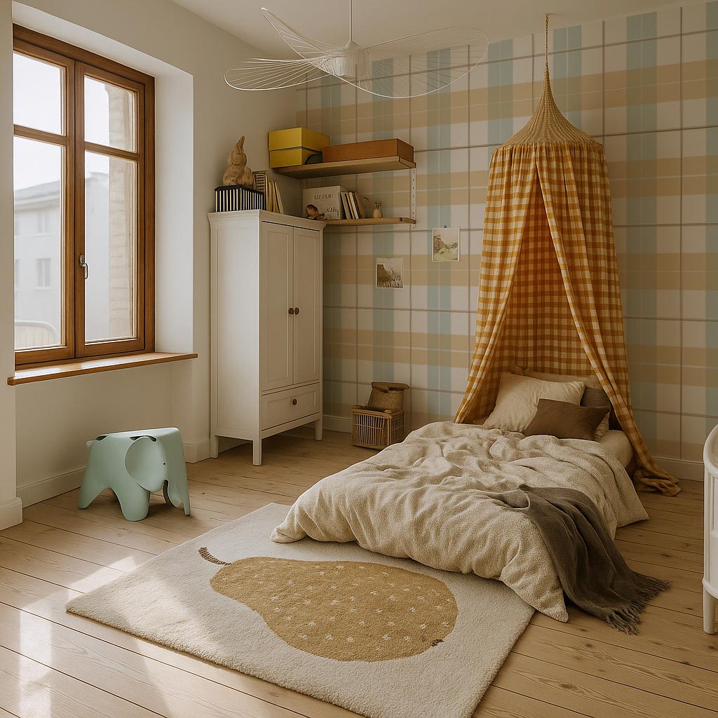 Check maxi yellow blue Wallpaper