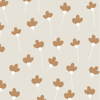 Simple Daisies Beige Cinnamon Wallpaper Sample