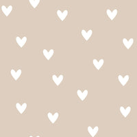 Simple Hearts Beige Wallpaper Sample