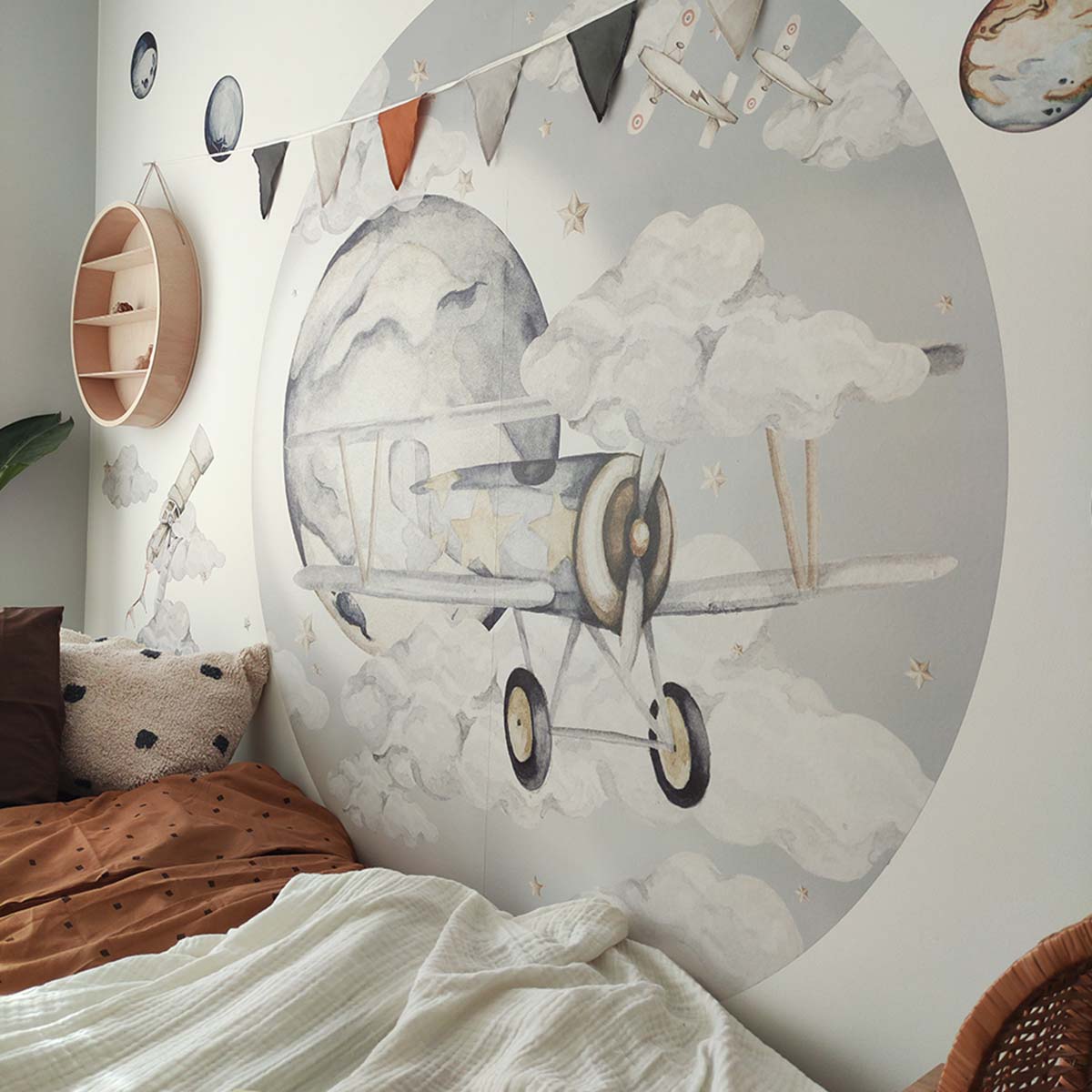 Plane in a circle wallsticker