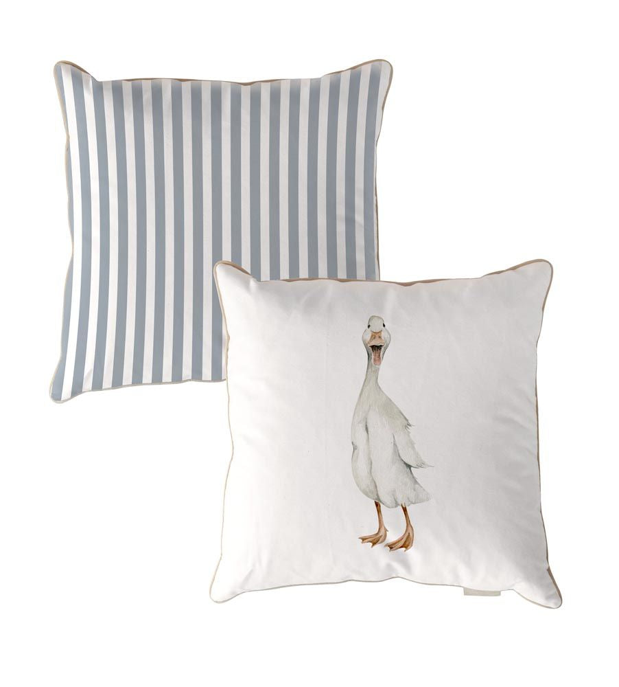 Duck Stripes Blue Cushion