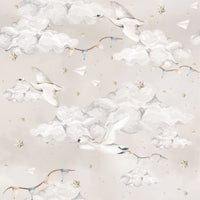 Magic Swans Beige Wallpaper