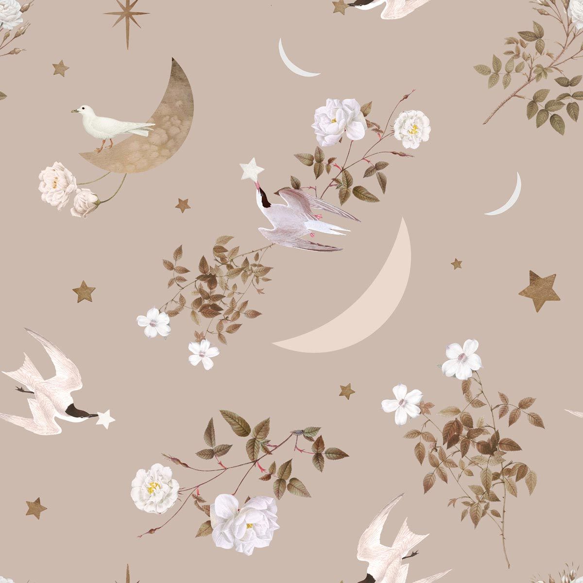 Birds In The Night Sky Wallpaper Sample