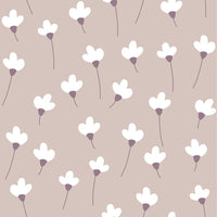 Simple Daisies on powder pink Wallpaper Sample