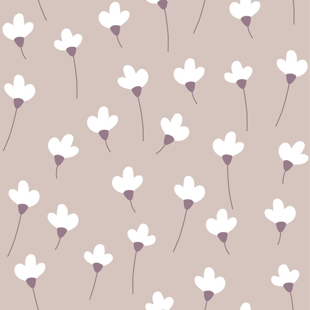 Simple Daisies on powder pink Wallpaper