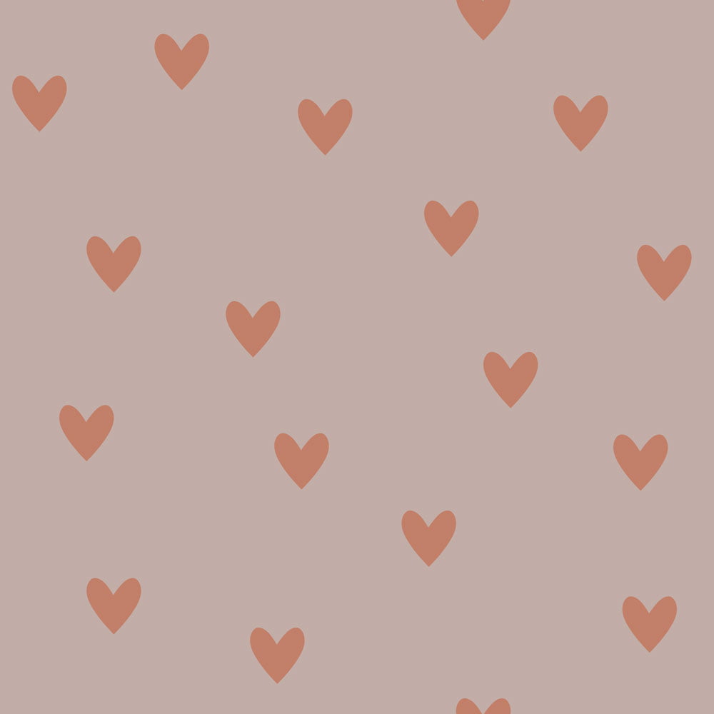 Simple hearts pink and red brick Wallpaper Sample