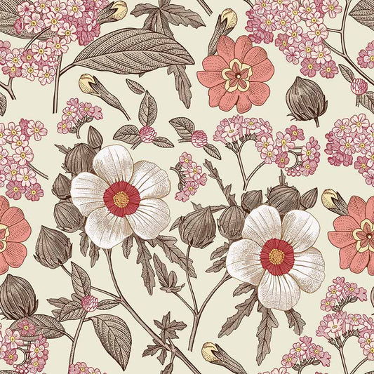 Retro Bouquet Wallpaper Dekornik