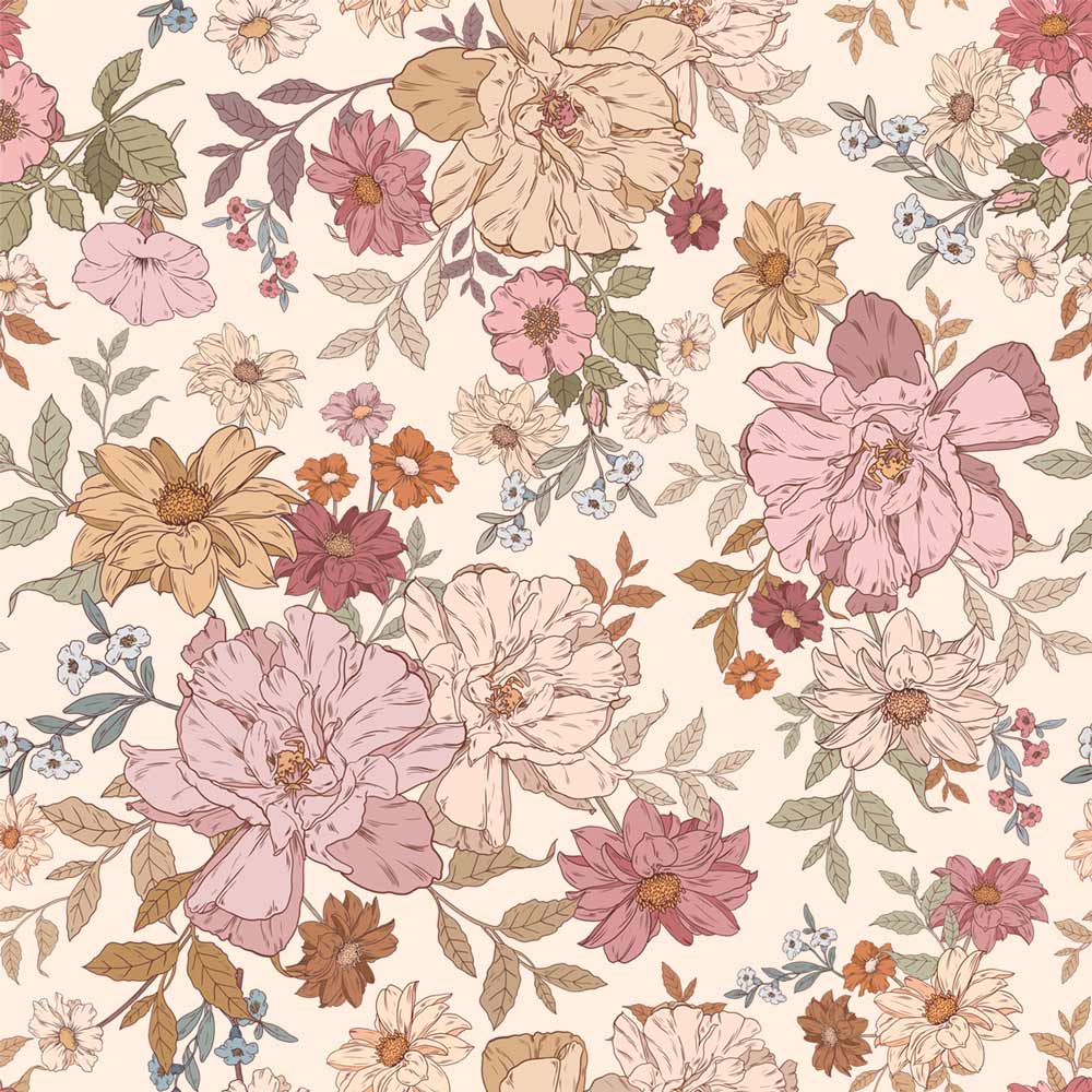 Rainbow Flowers Wallpaper Sample