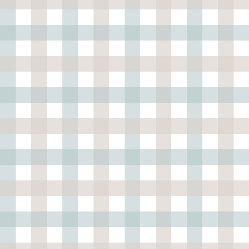Provence check beige blue small Wallpaper Sample