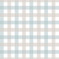Provence check beige blue small Wallpaper Sample
