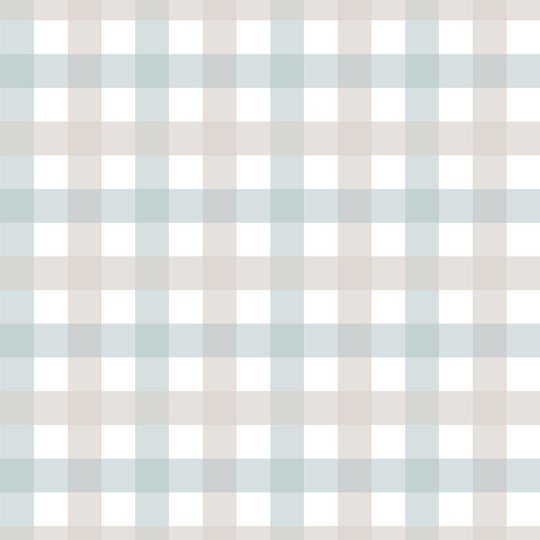 Provence check beige blue small Wallpaper