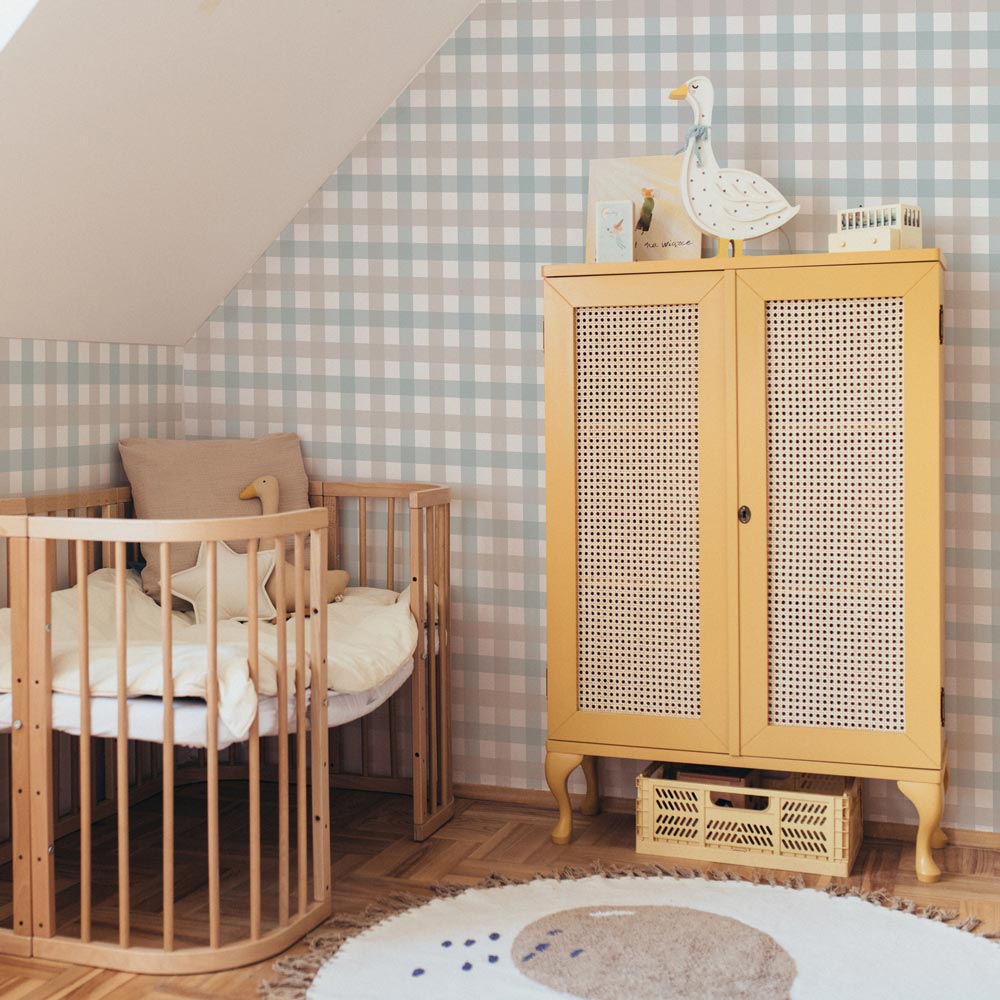 Provence check beige blue SMALL