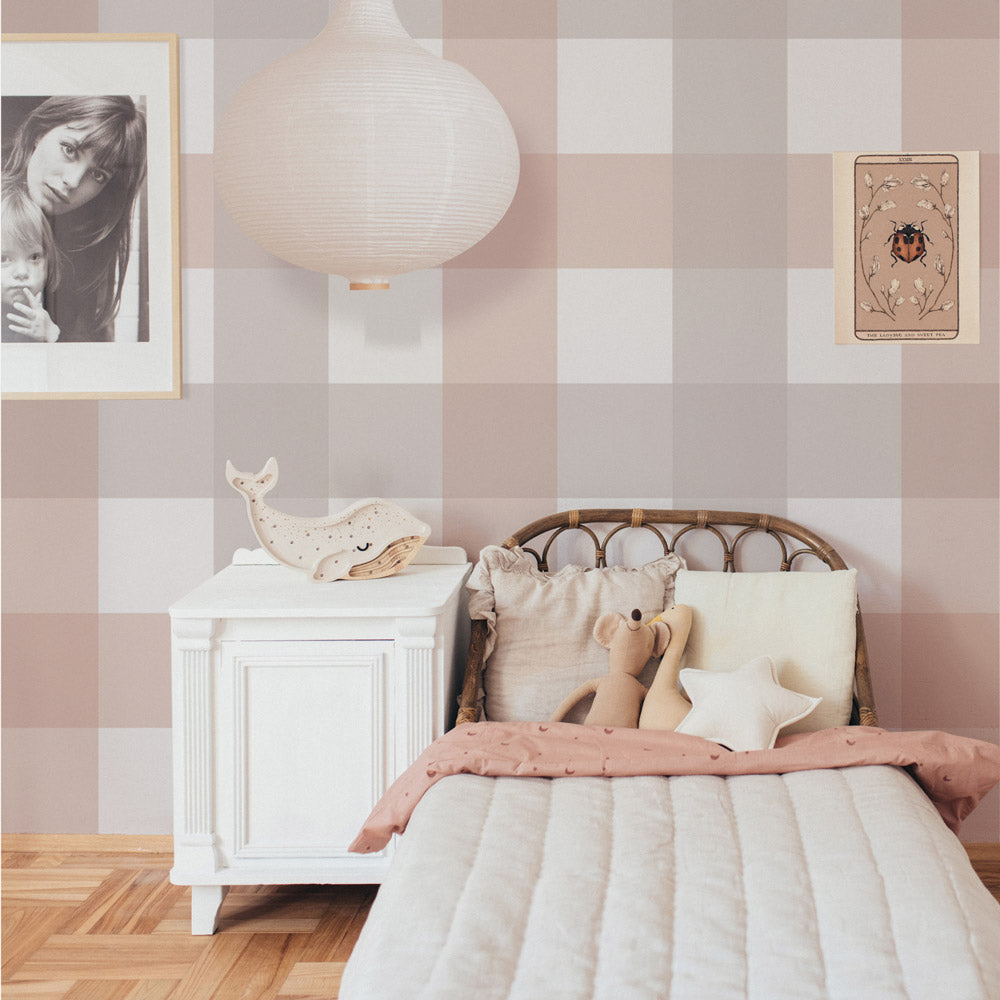 Provence check beige pink BIG