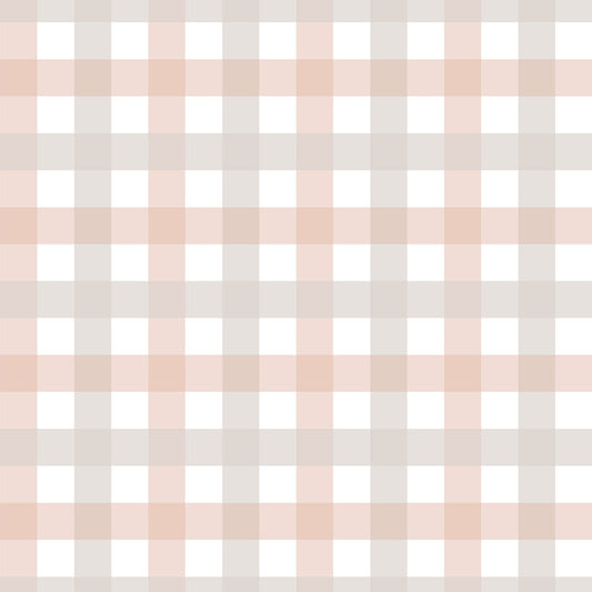 Provence check beige pink SMALL Wallpaper Dekornik